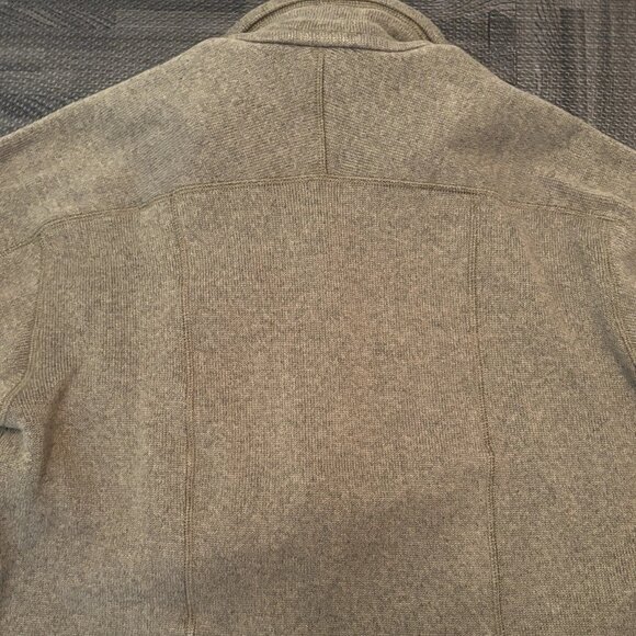 Patagonia Mens Better Sweater 1/4 Zip Fleece Jacket Green Size Large w Hole - Picture 3 of 15